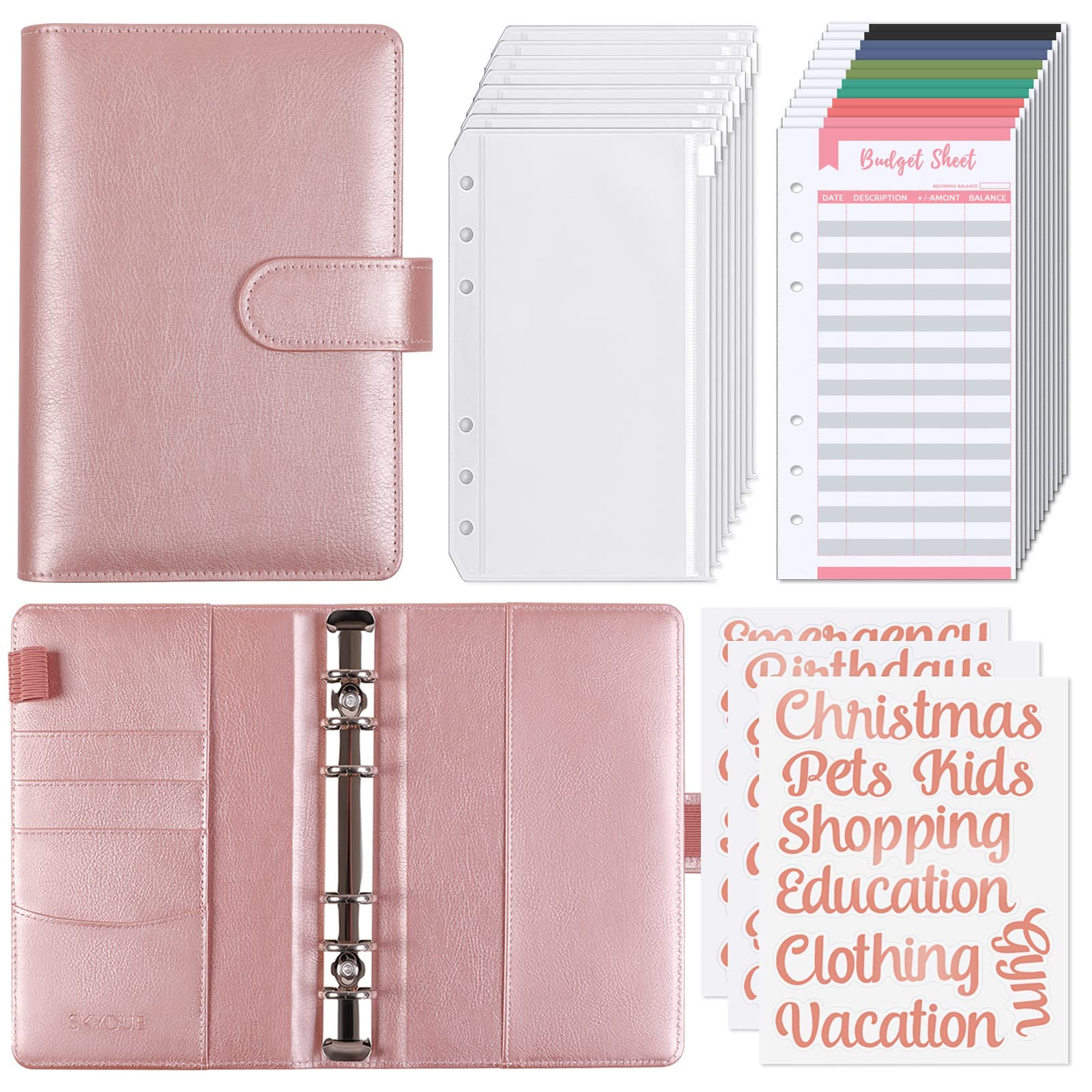 Infankey Budget Planner, 6 fori in pelle PU, con fogli di budget, taccuino,  agenda budget, organizer per soldi, risparmio di denaro, carte di credito,  luce stellata rosa : : Cancelleria e prodotti